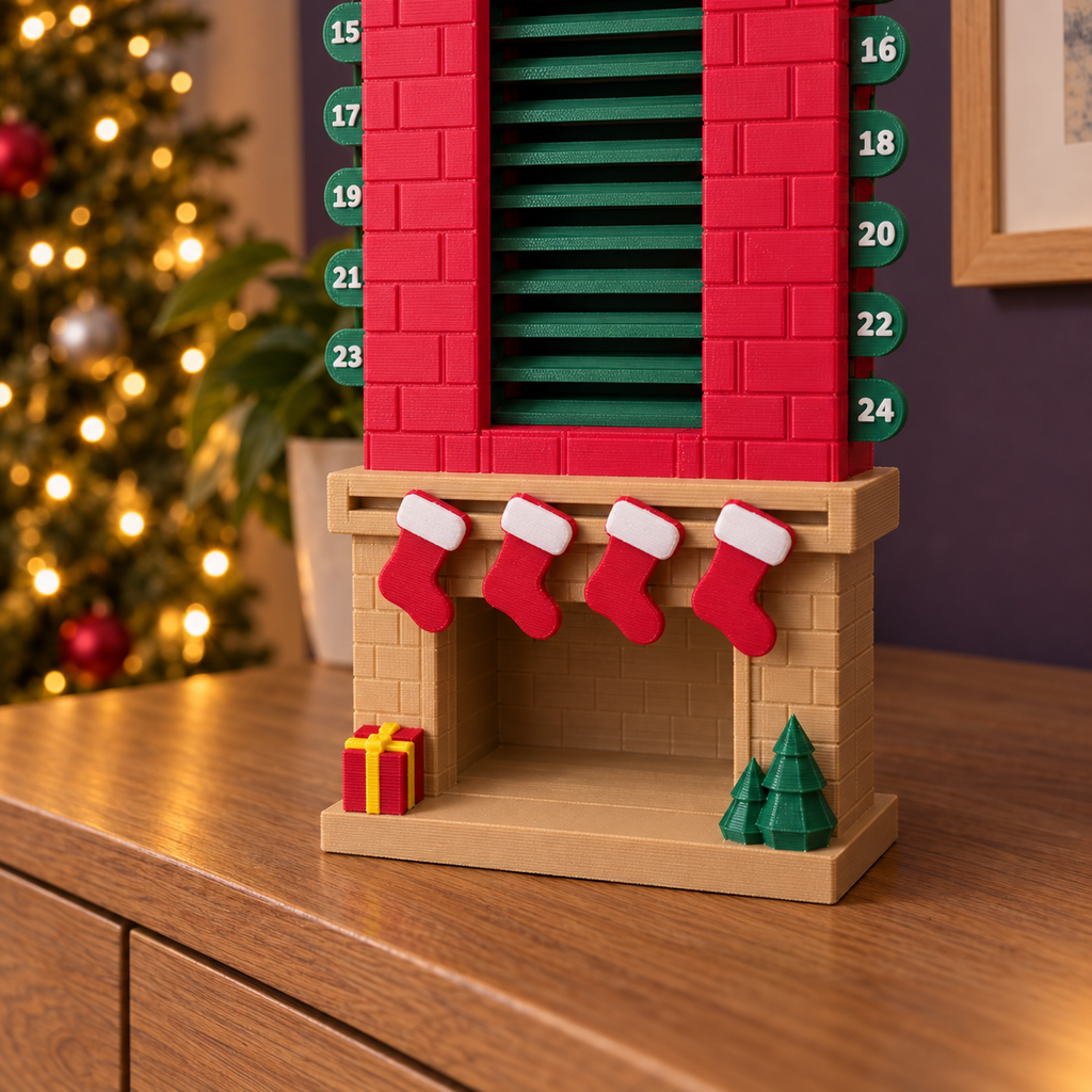 Calendario de Adviento navideño tipo Chimenea