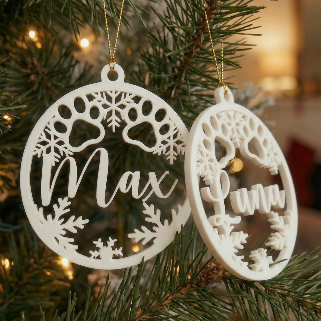 Esfera Navideña De Perrito Personalizada: Tu Mascota en el Árbol (10cm)