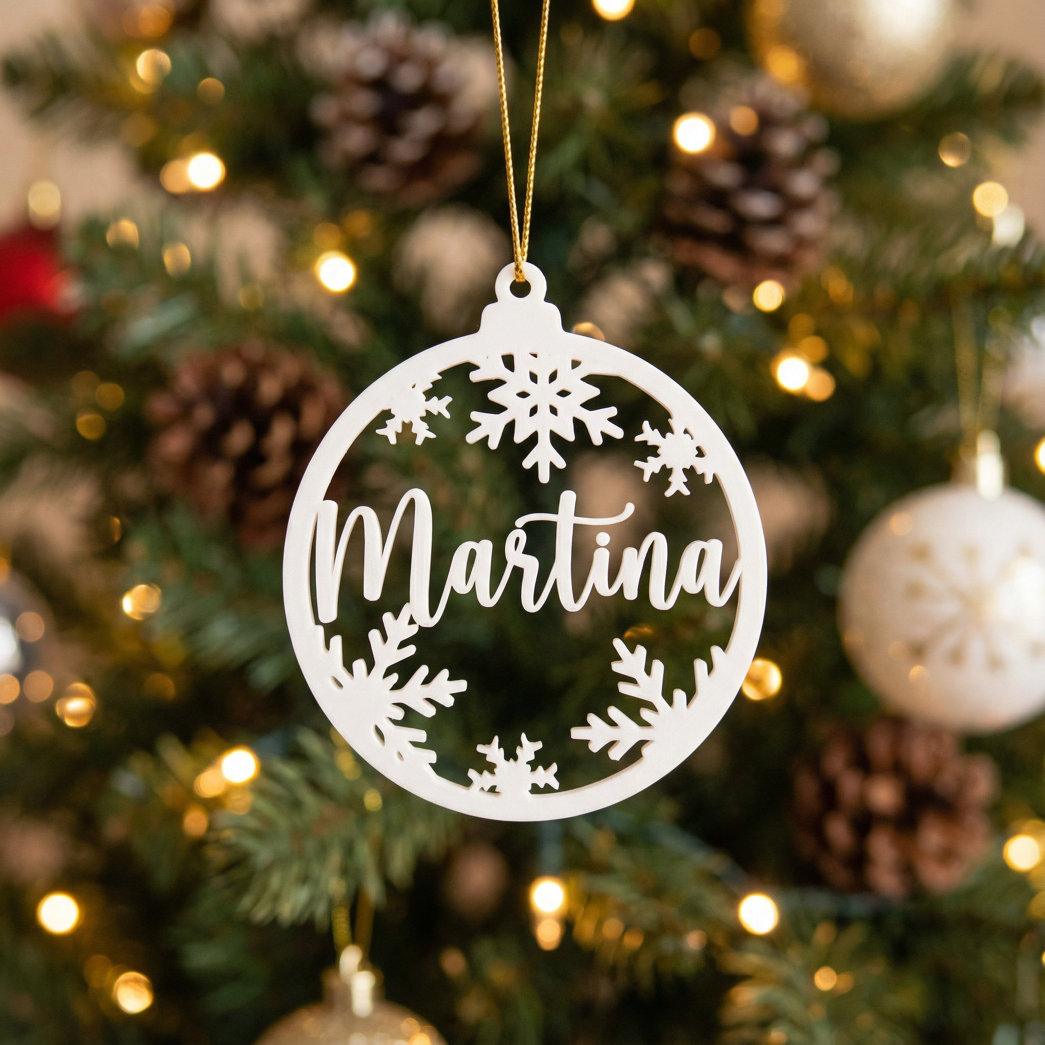 Esfera Navideña Personalizada con Nombre - Edición 2025 - Crealis