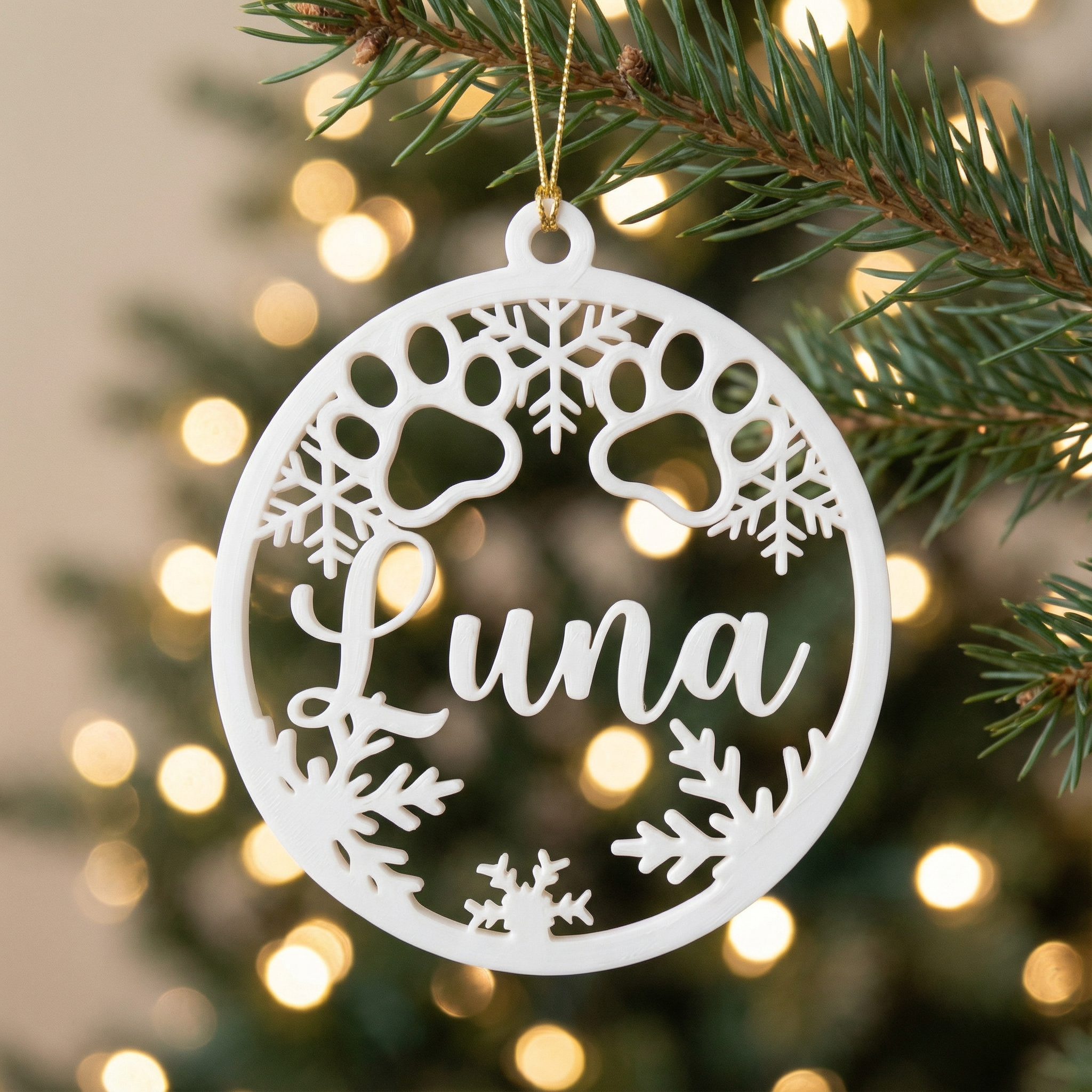 Esfera Navideña De Perrito Personalizada: Tu Mascota en el Árbol (10cm)