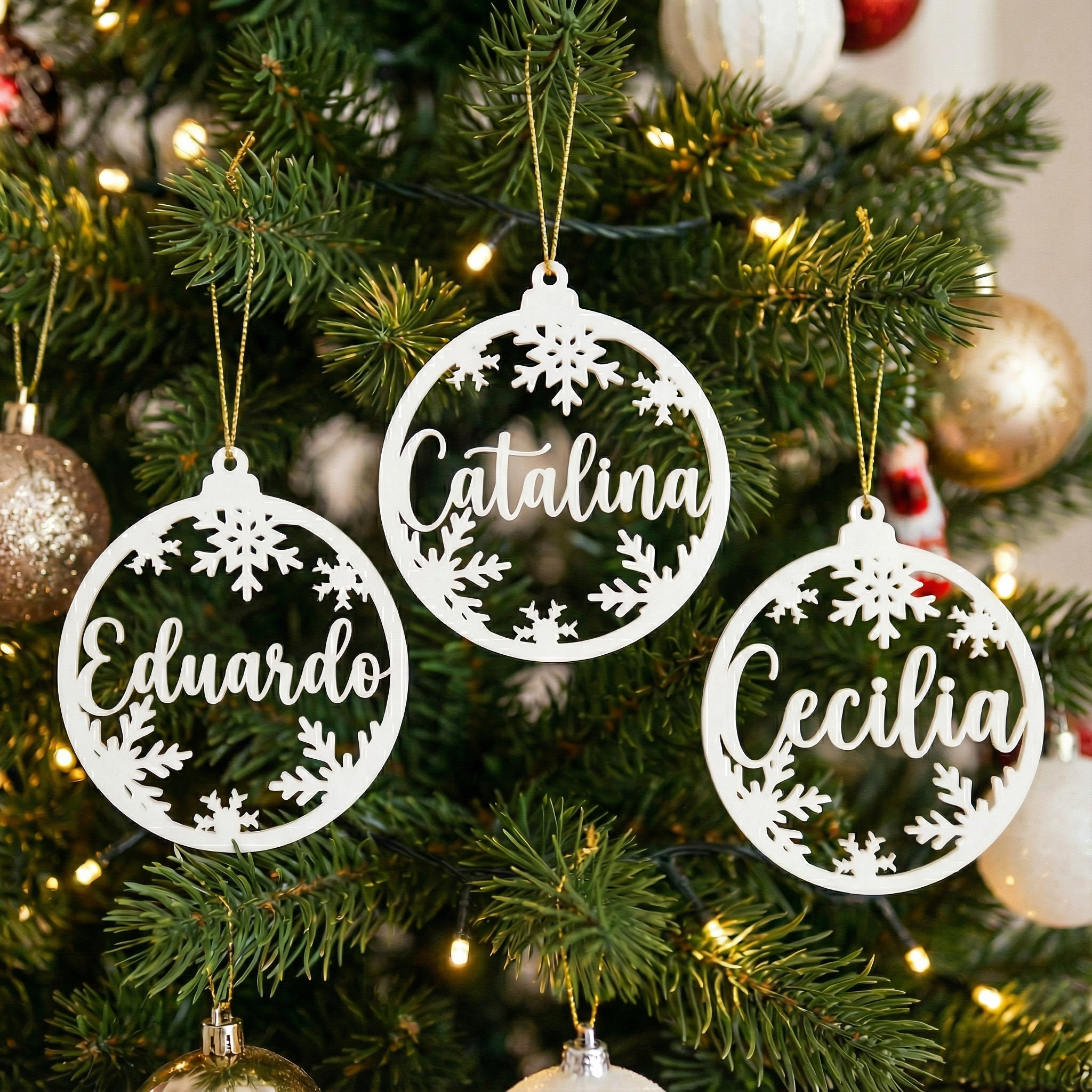 Esferas Navideñas Grandes Personalizadas (Pack de 10) | Tu Recuerdo de Navidad