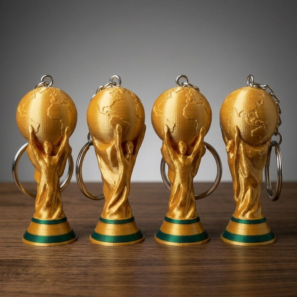 Pack 4 Llaveros Copa del Mundo | FIFA 2026 Réplica Pequeña