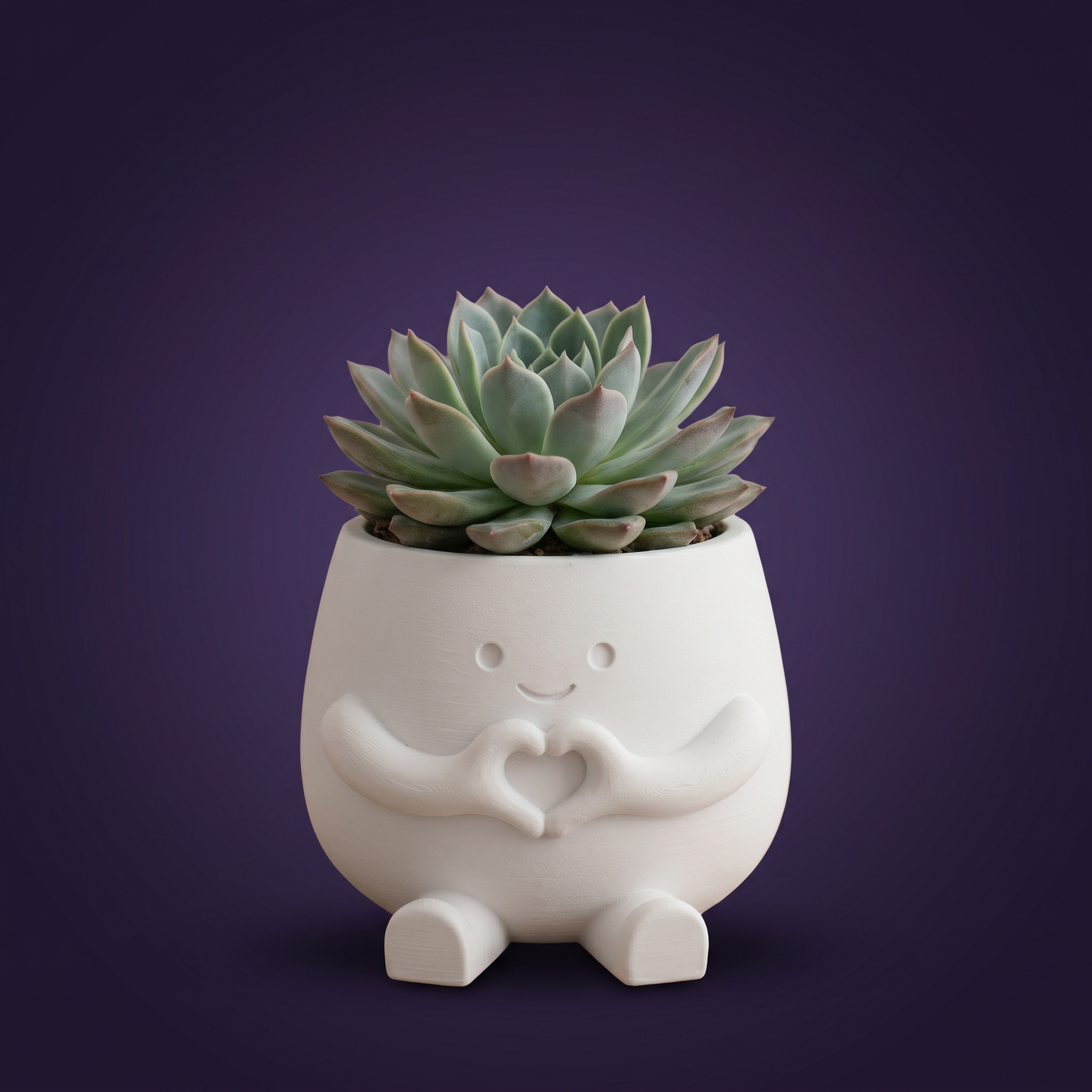 Maceta Hearty fondo estudio morado