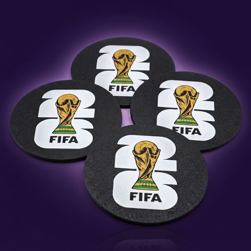 Posavasos Mundial 2026 impresos en 3D