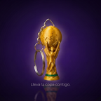 Llavero Copa del Mundo con frase Lleva la copa contigo