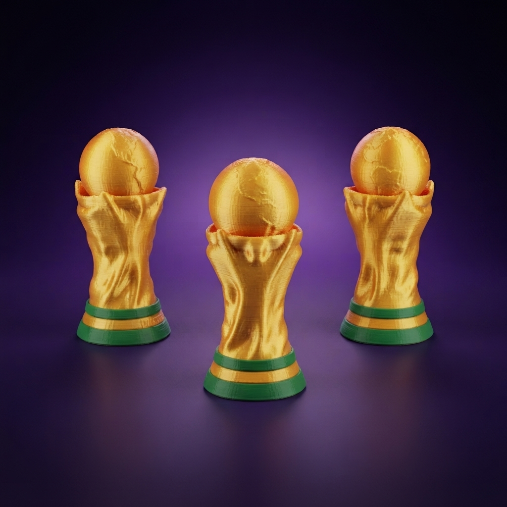Mini Trofeo del Mundial Antiestrés con Clic impreso en 3D
