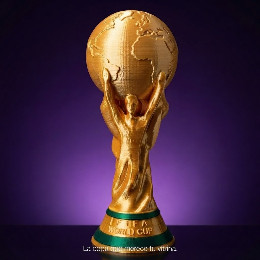 Trofeo Copa del Mundo Coleccionista con frase La copa que merece tu vitrina