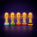 Mini Trofeo del Mundial Antiestrés con Clic, 5 selecciones con banda de color