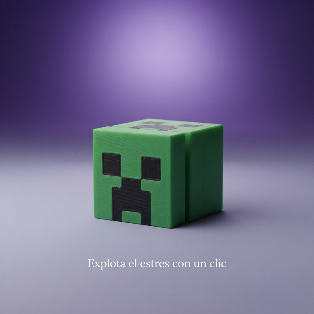 Creeper antiestrés con frase explota el estres con un clic