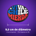 Medidas del posavaso impreso en 3D: 9,5 cm de diámetro, 4 mm de grosor, en PLA